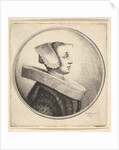 Woman with circular ruff, bonnet and hair-pin, in profile to right, 1645 by Wenceslaus Hollar