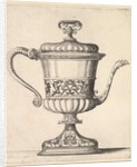 Jug with lid, engraved with arabesque pattern, the narrow spout to right ending in snak…, 1625-77 by Wenceslaus Hollar