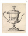 Jug with lid, engraved with arabesque pattern, the narrow spout to right ending in snak…, 1625-77 by Wenceslaus Hollar