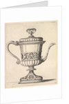 Jug with lid, engraved with arabesque pattern, the narrow spout to right ending in snak…, 1625-77 by Wenceslaus Hollar