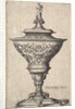 Ornate goblet on feet of masks, 1645 by Wenceslaus Hollar