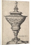 Ornate goblet on feet of masks, 1645 by Wenceslaus Hollar