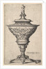 Ornate goblet on feet of masks, 1645 by Wenceslaus Hollar