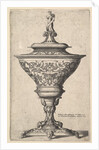 Ornate goblet on feet of masks, 1645 by Wenceslaus Hollar