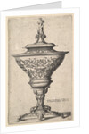 Ornate goblet on feet of masks, 1645 by Wenceslaus Hollar