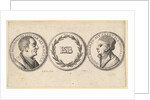 Medallions with portraits of Sebald Beham and Anna Beham, 1647 by Wenceslaus Hollar