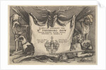 Titlepage with hounds and hunting equipment, 1646 by Wenceslaus Hollar