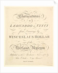 Title Page: Characaturas by Leonardo da Vinci, from Drawings by Wincelslaus Hollar, out of…, 1786 by Unknown