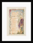 Songs of Innocence and of Experience: The Little Girl Lost, ca. 1825 by William Blake