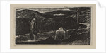 Colinet's Journey, Milestone Marked 'LXII Miles to London', from Thornton's Pastorals of V…, 1821 by William Blake