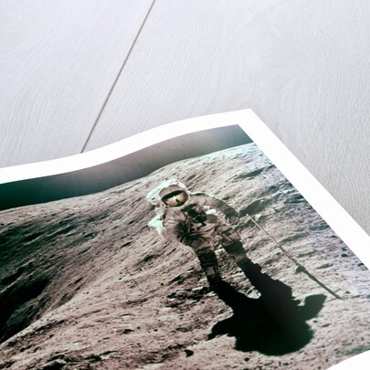Astronaut Charles Duke at the Descartes landing site, Apollo 16 mission, April 1972 by John Watts Young
