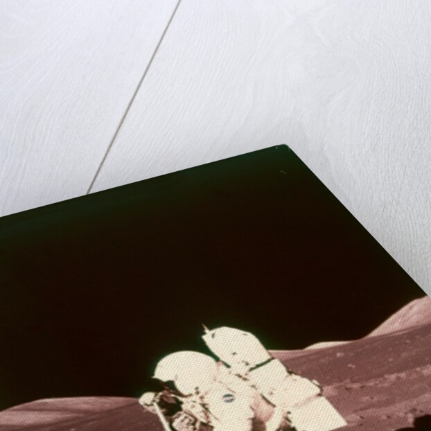 Harrison Schmitt collects lunar rake samples, Apollo 17 mission, December 1972 by NASA