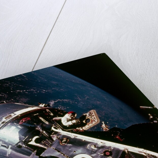 Module pilot David Scott emerging from Apollo 9 spacecraft, 6 March 1969 by Russell Schweickart