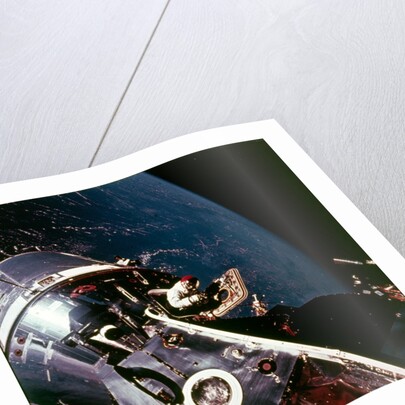 Module pilot David Scott emerging from Apollo 9 spacecraft, 6 March 1969 by Russell Schweickart