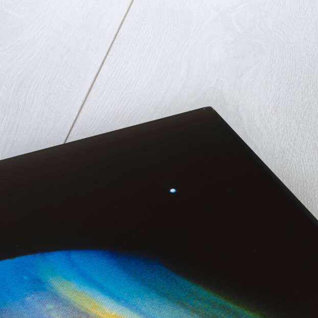 Saturn and its moon Dione, seen from the Voyager 2 spacecraft by NASA