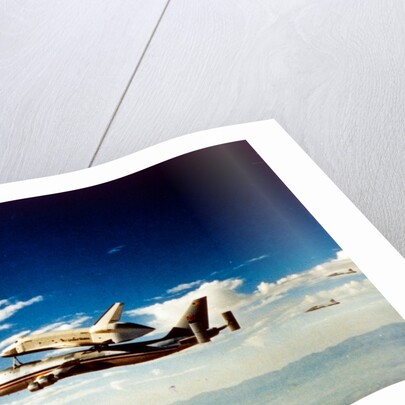 First Space Shuttle flight, 'Columbia' parting from carrier aircraft, April 1981 by NASA