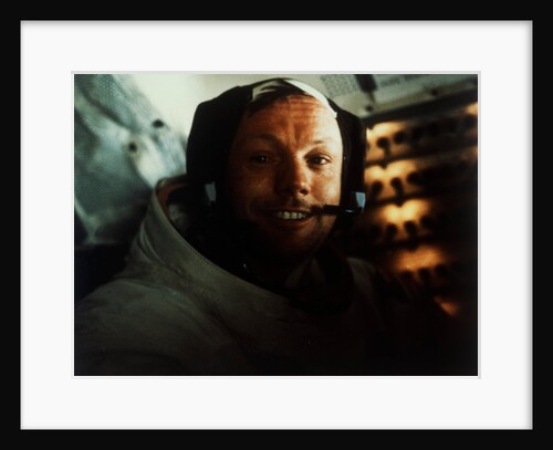 Commander Neil Armstrong in the Lunar Module on the Moon, Apollo 11 mission, July 1969 by Buzz Aldrin