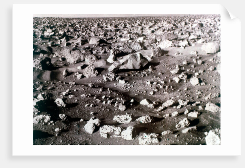 Rock-strewn Martian surface, Viking Lander mission, 1970s by NASA