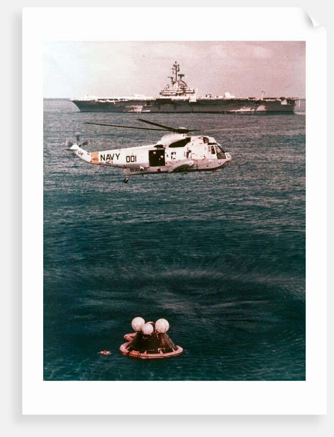 Astronauts being recovered from the sea, Apollo 16 mission, 27 April 1972 by NASA