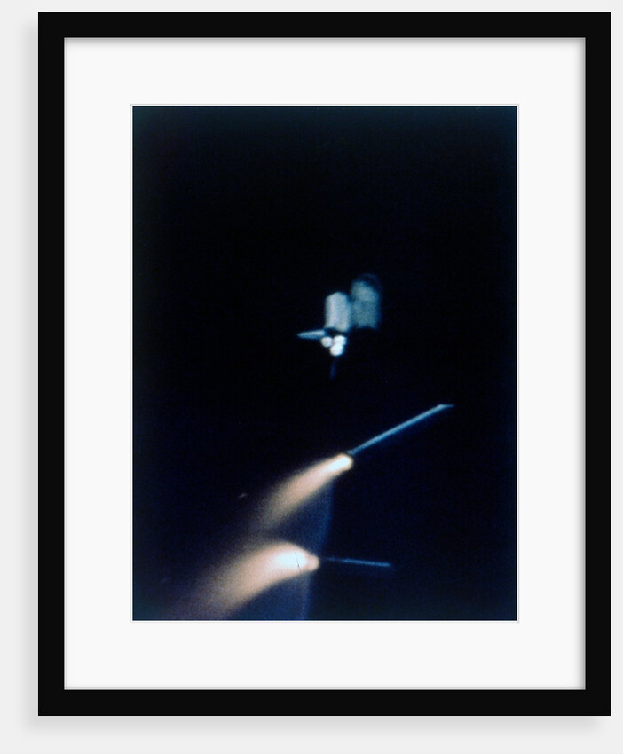 Solid rocket booster separates, first Space Shuttle flight, 12 April 1981 by NASA