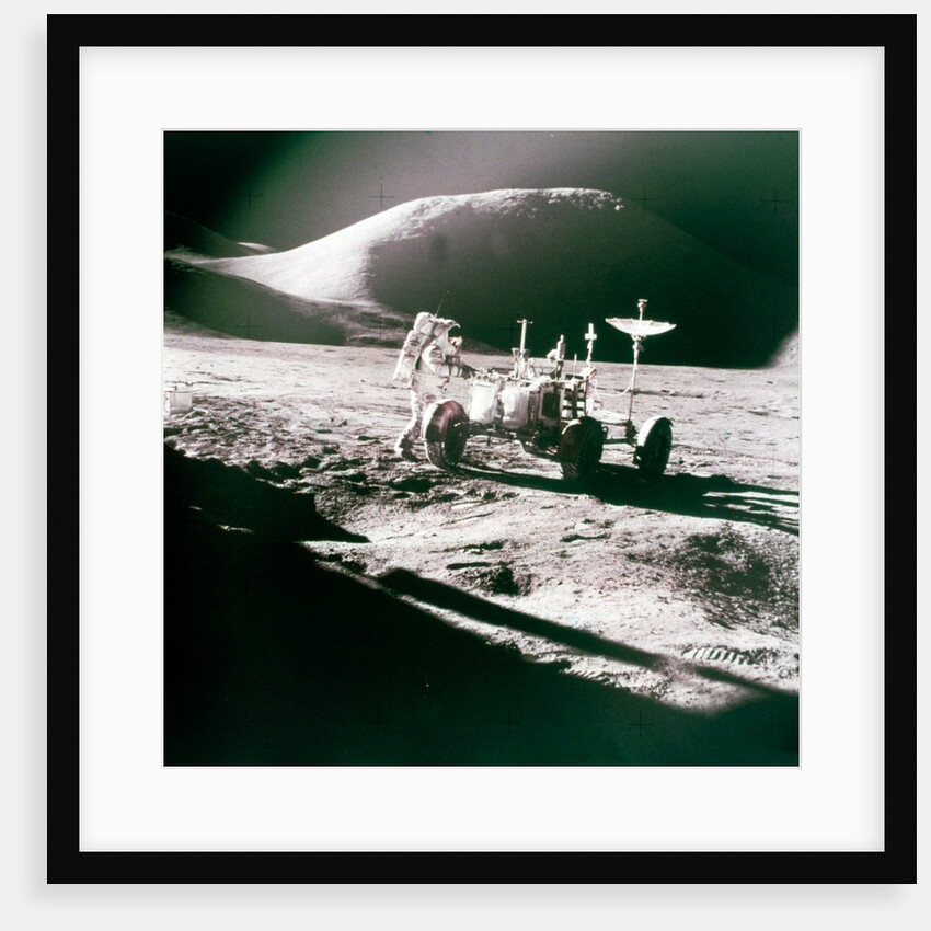Astronaut with Lunar Roving Vehicle on the Moon, 1970s by NASA