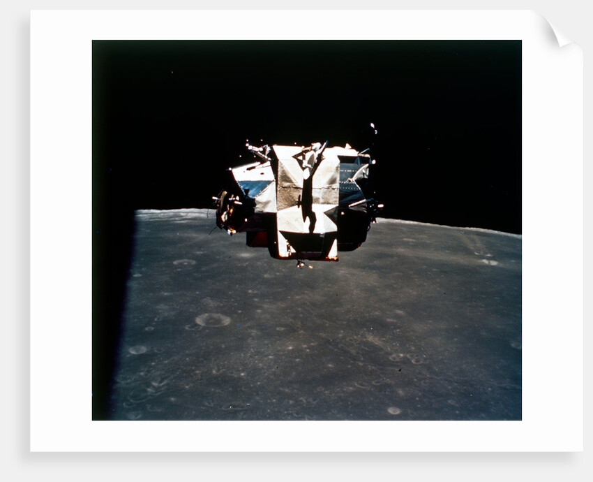 Lunar Module above the Moon, Apollo 16 mission, April 1972 by Thomas Mattingly