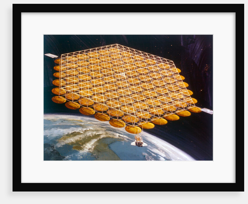 Space Shuttle and space station above Earth, artist's impression by NASA