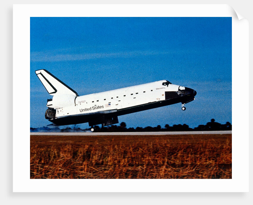 Space Shuttle Orbiter 'Discovery' landing at Kennedy Space Center, Florida, USA, 1980s by NASA