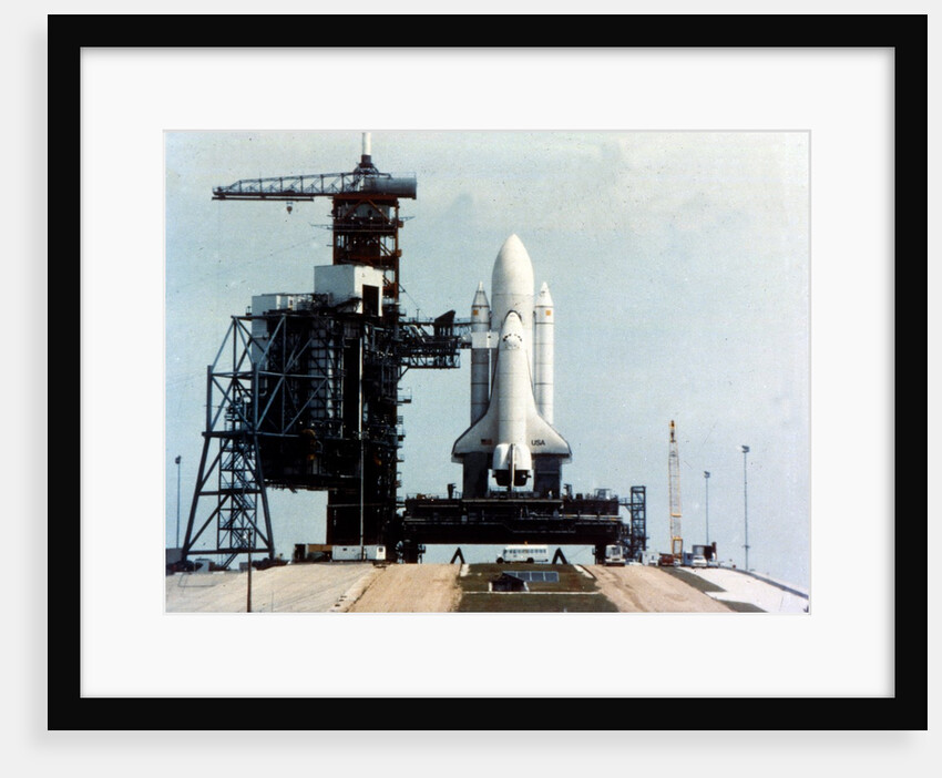 Space Shuttle Orbiter on launch pad on launch pad, Kennedy Space Center, Florida, USA, 1980s by NASA