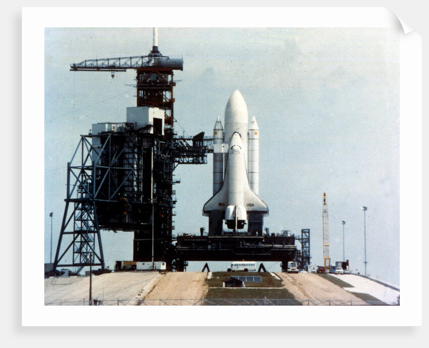 Space Shuttle Orbiter on launch pad on launch pad, Kennedy Space Center, Florida, USA, 1980s by NASA