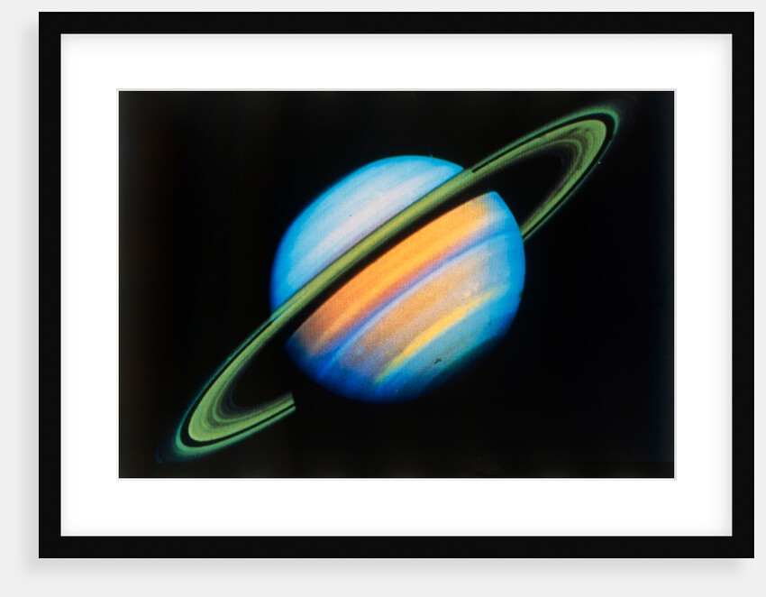 Saturn from 27 million miles, seen from Voyager 2 spacecraft by NASA