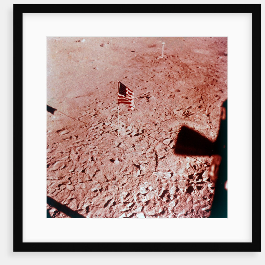 US flag on the Moon, Apollo 11 mission, July 1969 by Neil Armstrong