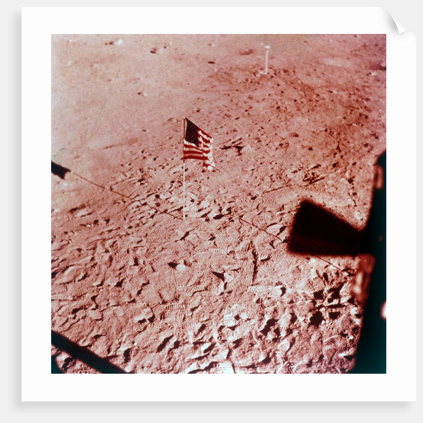 US flag on the Moon, Apollo 11 mission, July 1969 by Neil Armstrong