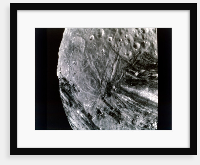 Miranda, one of the moons of Uranus, seen from Voyager 2, 24 January 1986 by NASA