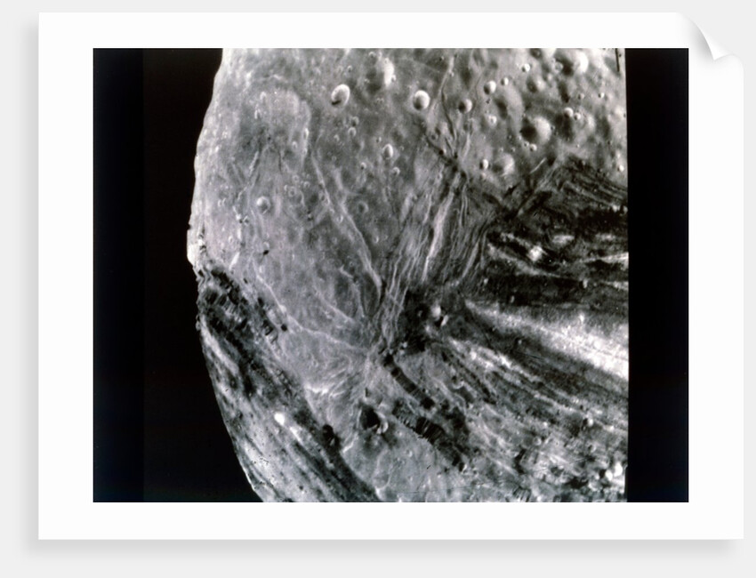 Miranda, one of the moons of Uranus, seen from Voyager 2, 24 January 1986 by NASA