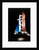 Apollo 9 Saturn V rocket with full moon, 1969 by NASA
