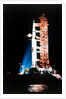 Apollo 9 Saturn V rocket with full moon, 1969 by NASA