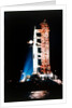 Apollo 9 Saturn V rocket with full moon, 1969 by NASA