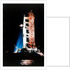 Apollo 9 Saturn V rocket with full moon, 1969 by NASA