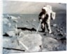 Harrison Schmitt works the scoop on the lunar surface, Apollo 17 mission, December 1972 by NASA