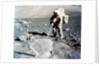 Harrison Schmitt works the scoop on the lunar surface, Apollo 17 mission, December 1972 by NASA