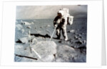 Harrison Schmitt works the scoop on the lunar surface, Apollo 17 mission, December 1972 by NASA