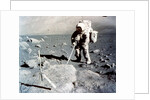 Harrison Schmitt works the scoop on the lunar surface, Apollo 17 mission, December 1972 by NASA