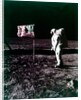 Buzz Aldrin stands next to the American flag on the surface of the Moon, July 1969 by Neil Armstrong