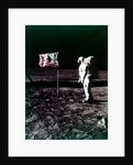 Buzz Aldrin stands next to the American flag on the surface of the Moon, July 1969 by Neil Armstrong