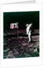 Buzz Aldrin stands next to the American flag on the surface of the Moon, July 1969 by Neil Armstrong