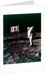Buzz Aldrin stands next to the American flag on the surface of the Moon, July 1969 by Neil Armstrong