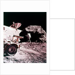 Astronaut with Lunar Roving Vehicle on the Moon, 1970s by NASA