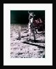 Buzz Aldrin deploys solar wind collector on the surface of the Moon, Apollo 11 mission, July 1969 by Neil Armstrong