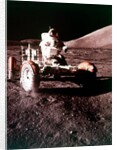 Eugene Cernan using the Rover on the lunar surface, Apollo 17 mission, December 1972 by NASA